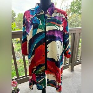 Colorful Abstract Button-Up Shirt